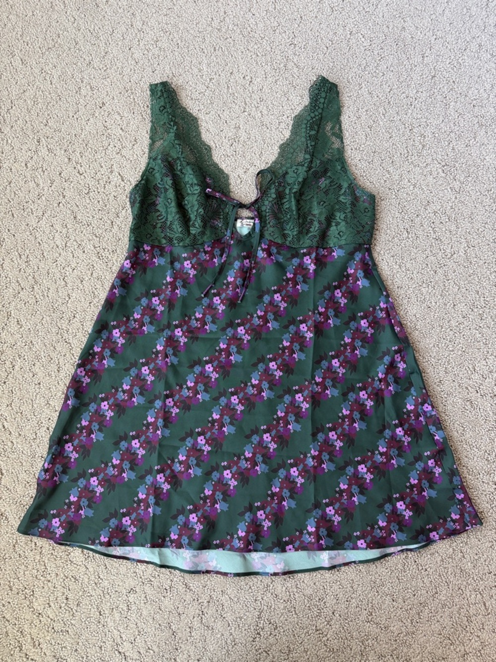 Free People Green Lace Floral Mini Dress - Picture 4 of 12
